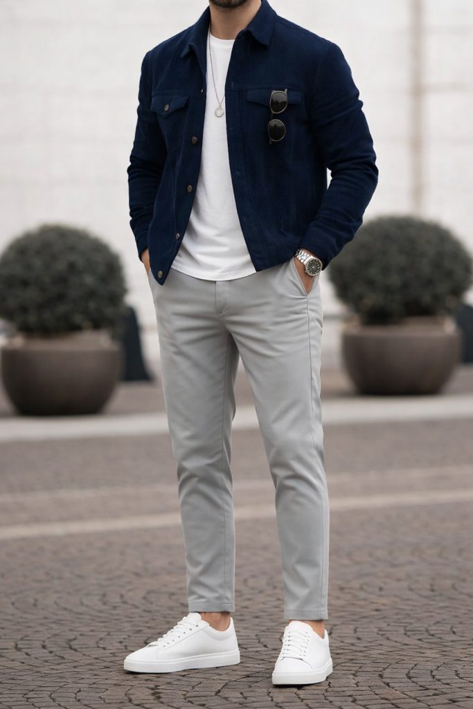 Navy Blue Smart Casual Men’s Outfit