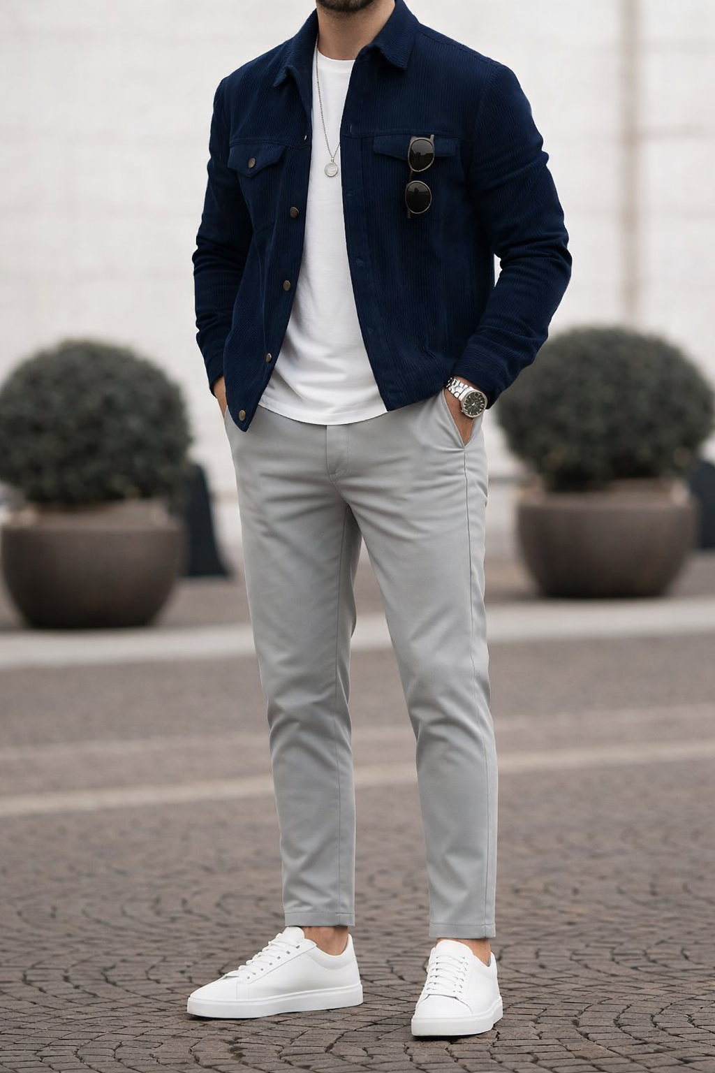 Navy Blue Smart Casual Men’s Outfit