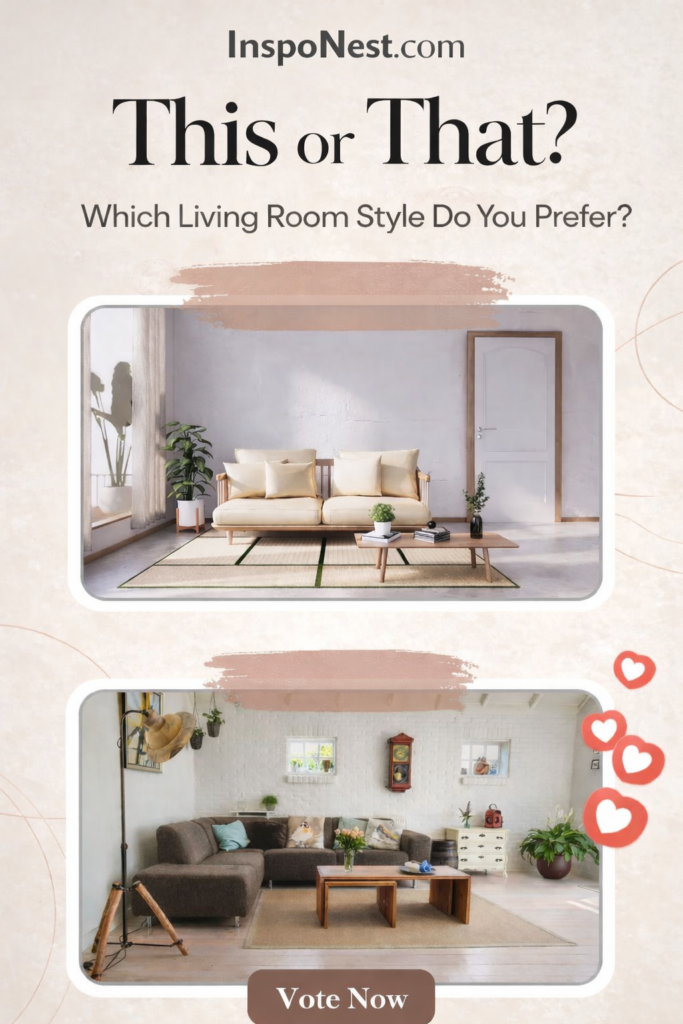"✨ This or That? Choose Your Dream Living Room Style! ✨"